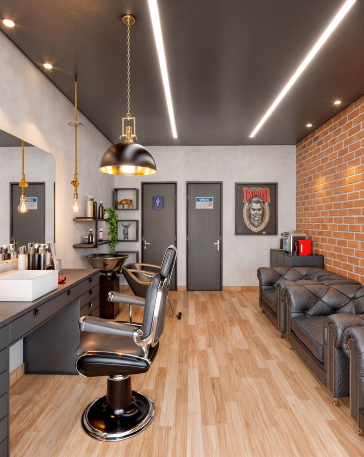 Ambiente interno da barbearia